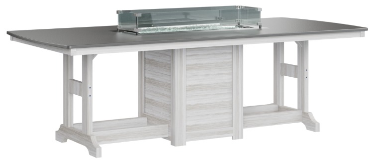 Berlin Gardens Garden Classic 44"x96" Hammered Rectangular FIRE Table Bar Height (Natural Finish)